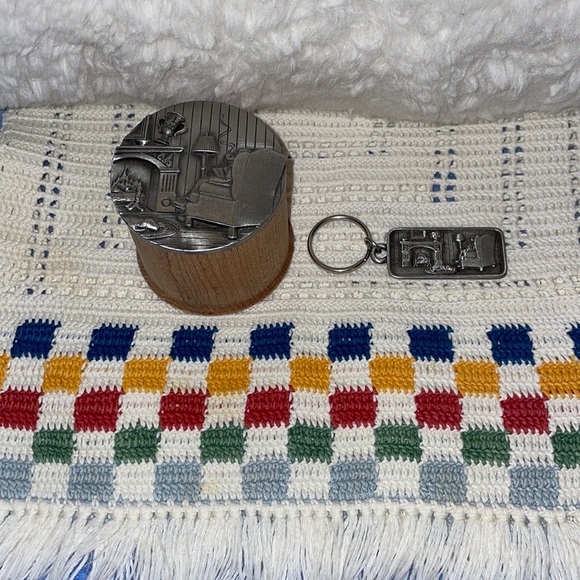 Ms. Dee Other - Vintage Rare 1980’s Ms. Dee Genuine Pewter Lid Trinket box, tie pin & Keychain.